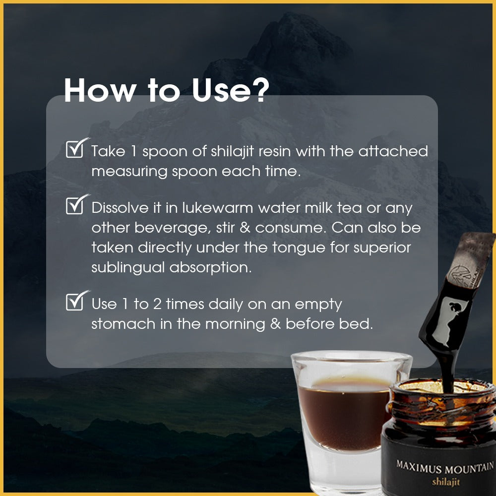 Premium Shilajit Resin 100% Pure Gold Grade Quality with High Nutritional Potency, Rich in Fulvic Acid & Humic Acid, 85+ Trace Minerals